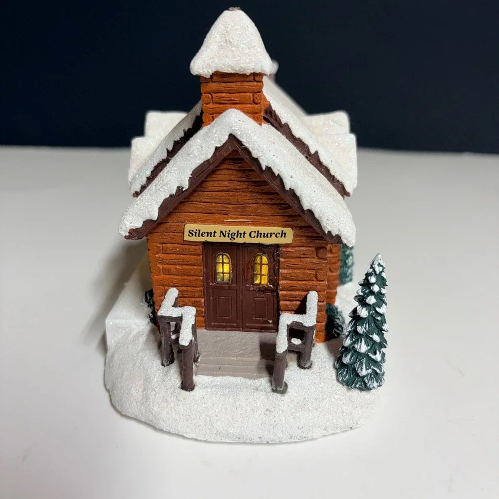 Thomas Kinkade Silent Night Church Sounds of the Season Illuminating VillageREAD